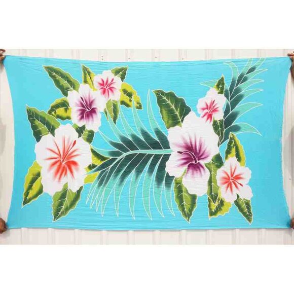 CM75 Flower Batik Plus 38" Open Hand Painted Cover Up Midi Cardigan fit up to 5X - Picture 2 of 2